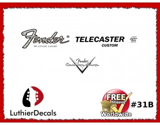 Fender Decal Telecaster Custom Guitar Decal #31b